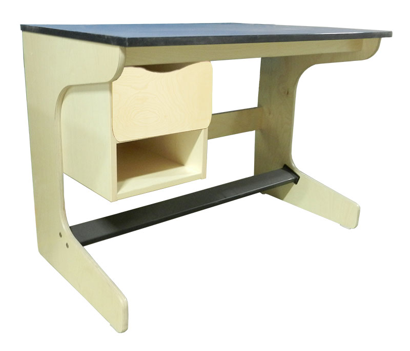 Aero Cantilever Study Desk w\/1 Drawer &  1 Storage Compartment, 45"W